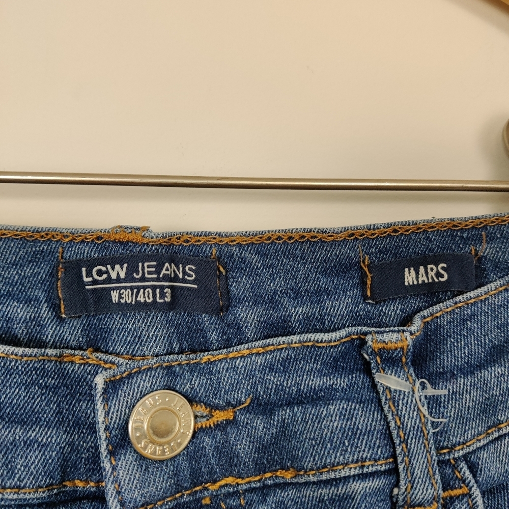 LC Waikiki Mars Women's High Waist Flare Jeans in Blue Size 30 Cotton - Picture 3 of 11